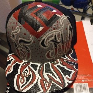 KC is the town custom hand-painted black grey white and red hat